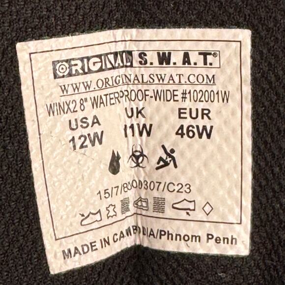 Orignal S.W.A.T. WINX 2 8" Waterproof Tactical Boots Men's Sz 12 Wide READ DESC - Picture 13 of 14